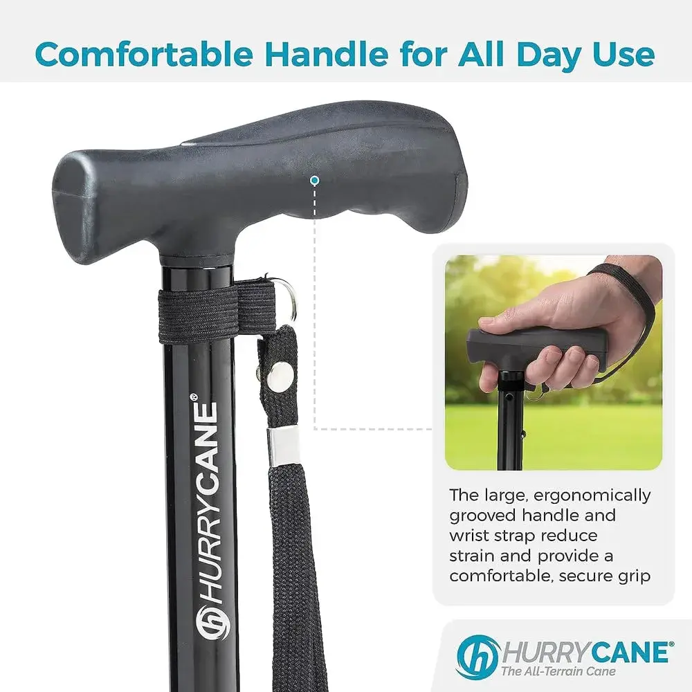 HurryCane Freedom Edition Folding Walking Cane, Pathfinder Purple | Adjustable Height 30.5-37.5 inches | Lightweight 0.57kg (1.25 lb) - view 5