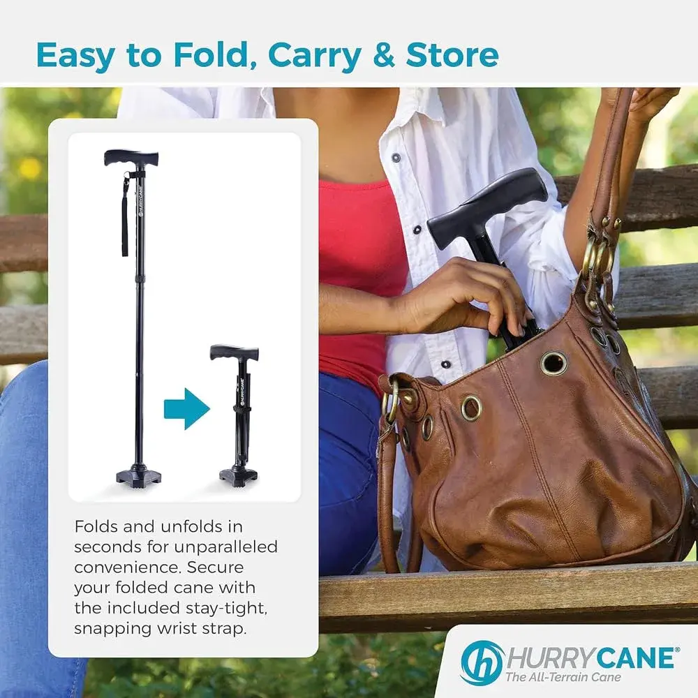 HurryCane Freedom Edition Folding Walking Cane, Pathfinder Purple | Adjustable Height 30.5-37.5 inches | Lightweight 0.57kg (1.25 lb) - view 6