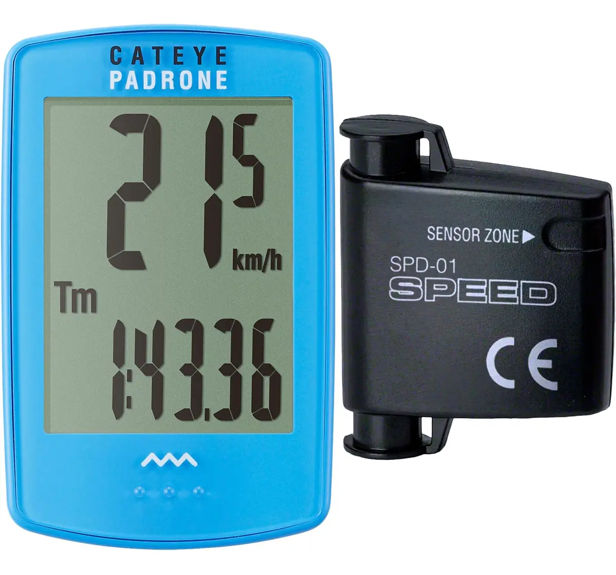 CATEYE Padrone Wireless Bike Computer (Blue) | Large Display, Easy Navigation, 1-Year Battery - main product image