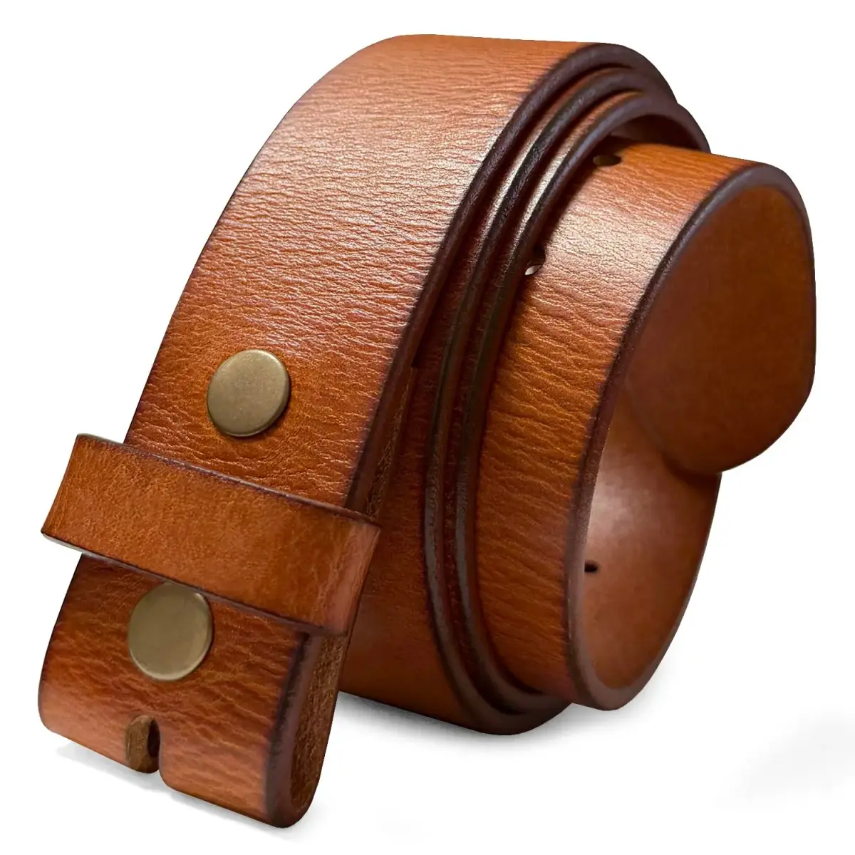 Belts.com Full Grain Leather Belt Strap 38mm (1.5 inch) Wide | Genuine Vegetable Tanned Leather with Snap Buckle - main product image