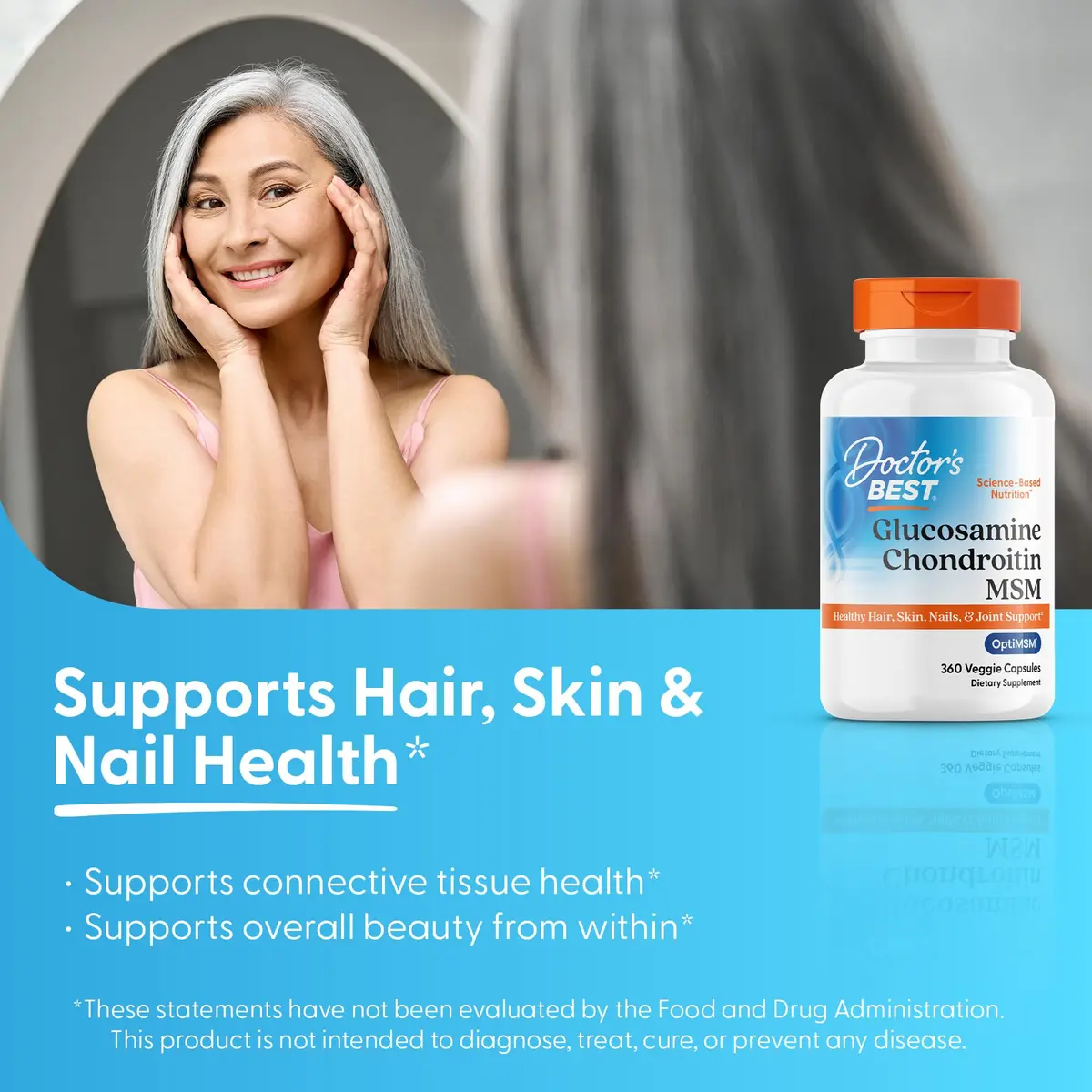 Doctor's BEST Glucosamine Chondroitin MSM, Non GMO, 360 Capsules | Joint & Beauty Support - view 7