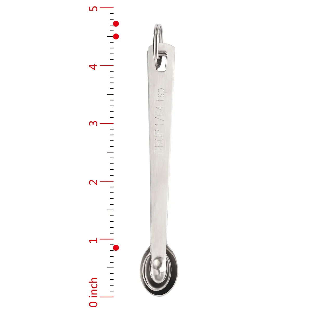 New Star Foodservice Mini Measuring Spoons Set, 5-Piece Stainless Steel | Dash, Pinch, Smidgen, Drop, Tad Measurements - view 3