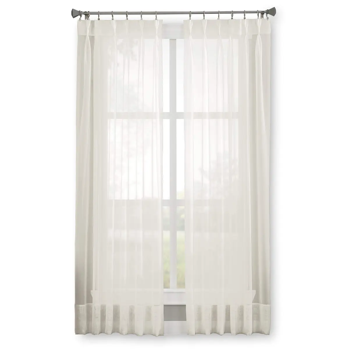 Curtainworks Soho Voile Sheer Pinch Pleat Curtain Panel, 29 in x 84 in | Sheer voile fabric for versatile window decor - view 2