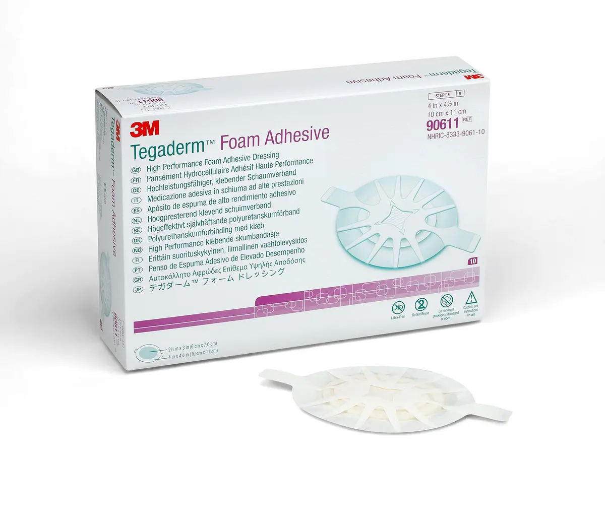 Tegaderm Foam Adhesive Dressing 2.5 in. x 3 in. | Water-Resistant, Conformable Foam for Wound Care - main product image