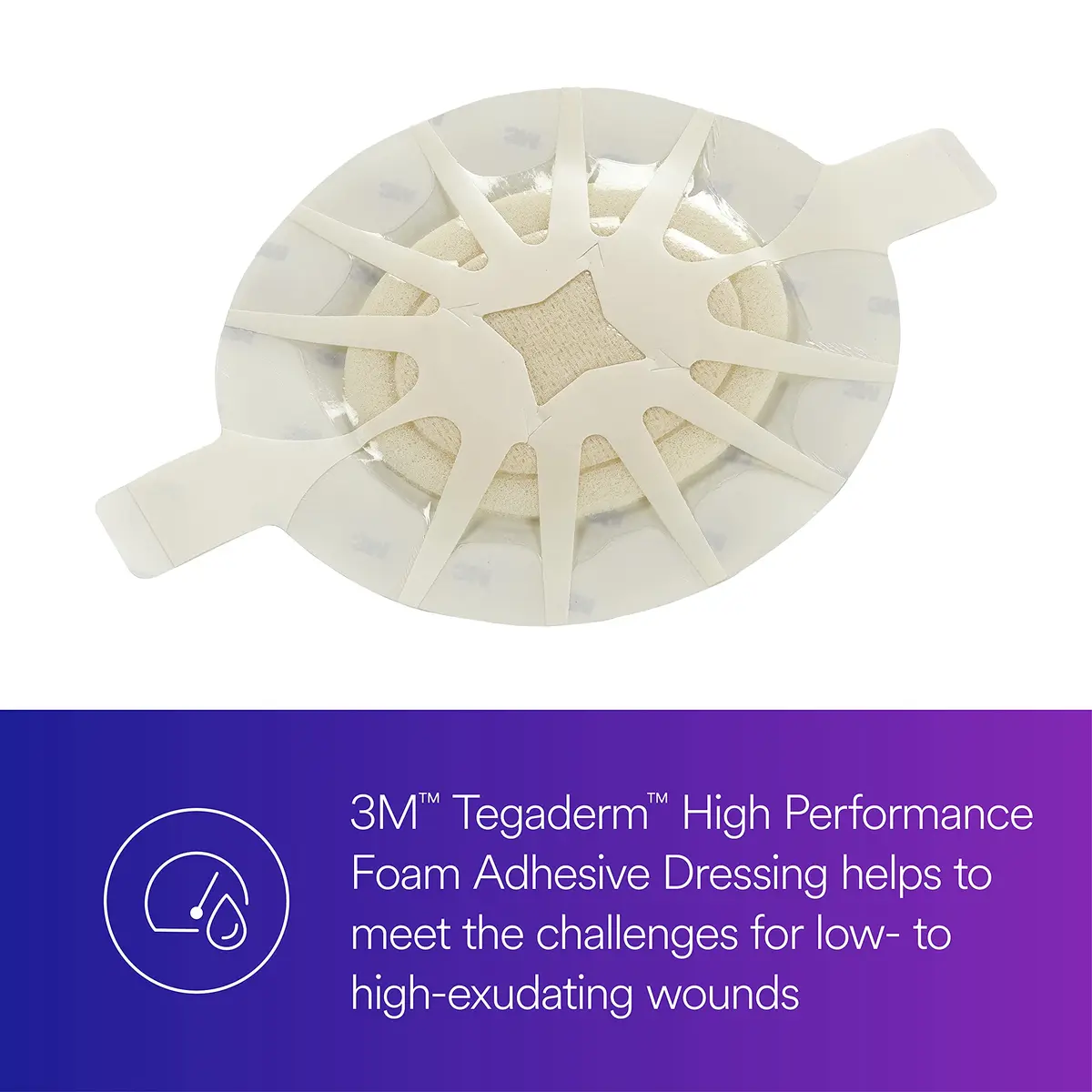 Tegaderm Foam Adhesive Dressing 2.5 in. x 3 in. | Water-Resistant, Conformable Foam for Wound Care - view 3
