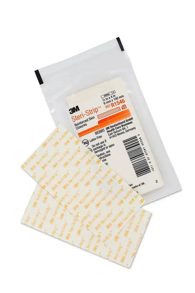 3M Steri-Strip Reinforced Adhesive Skin Closures 6 mm x 100 mm (1/4 in x 4 in) | Hypoallergenic Wound Dressing - main product image