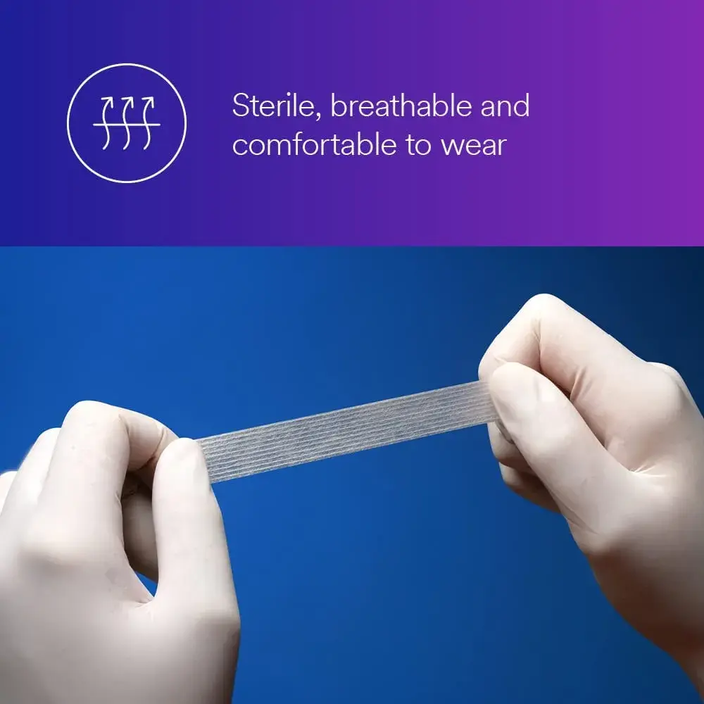 3M Steri-Strip Reinforced Adhesive Skin Closures 6 mm x 100 mm (1/4 in x 4 in) | Hypoallergenic Wound Dressing - view 3