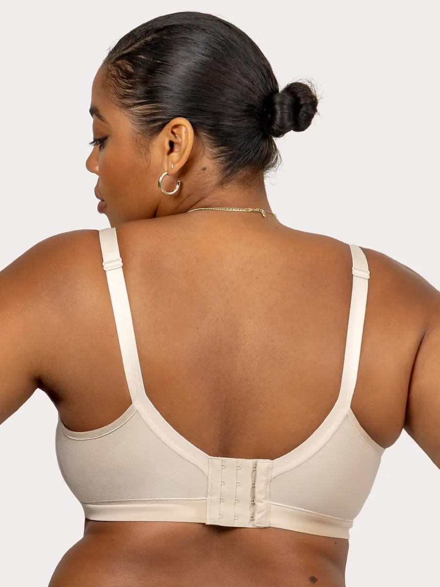 Curvy Couture Cotton Luxe Unlined Wire-Free Bra 44C | Plus Size Comfort & Support - view 3