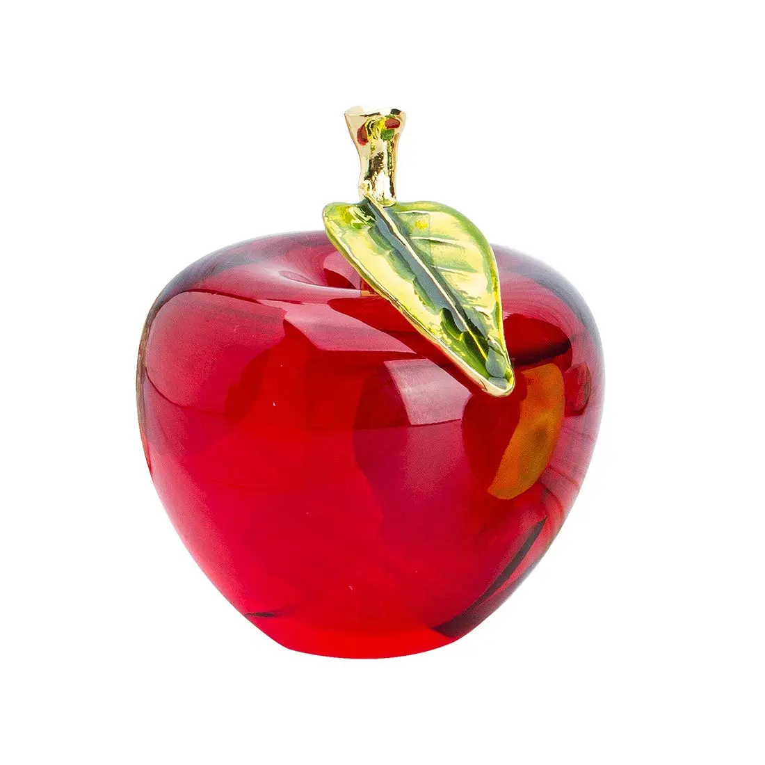 H&D Glaze Crystal Apple Paperweight Craft Decoration 1 Count | Vibrant Red Glass Gift for Celebrations & Office Decor - main product image