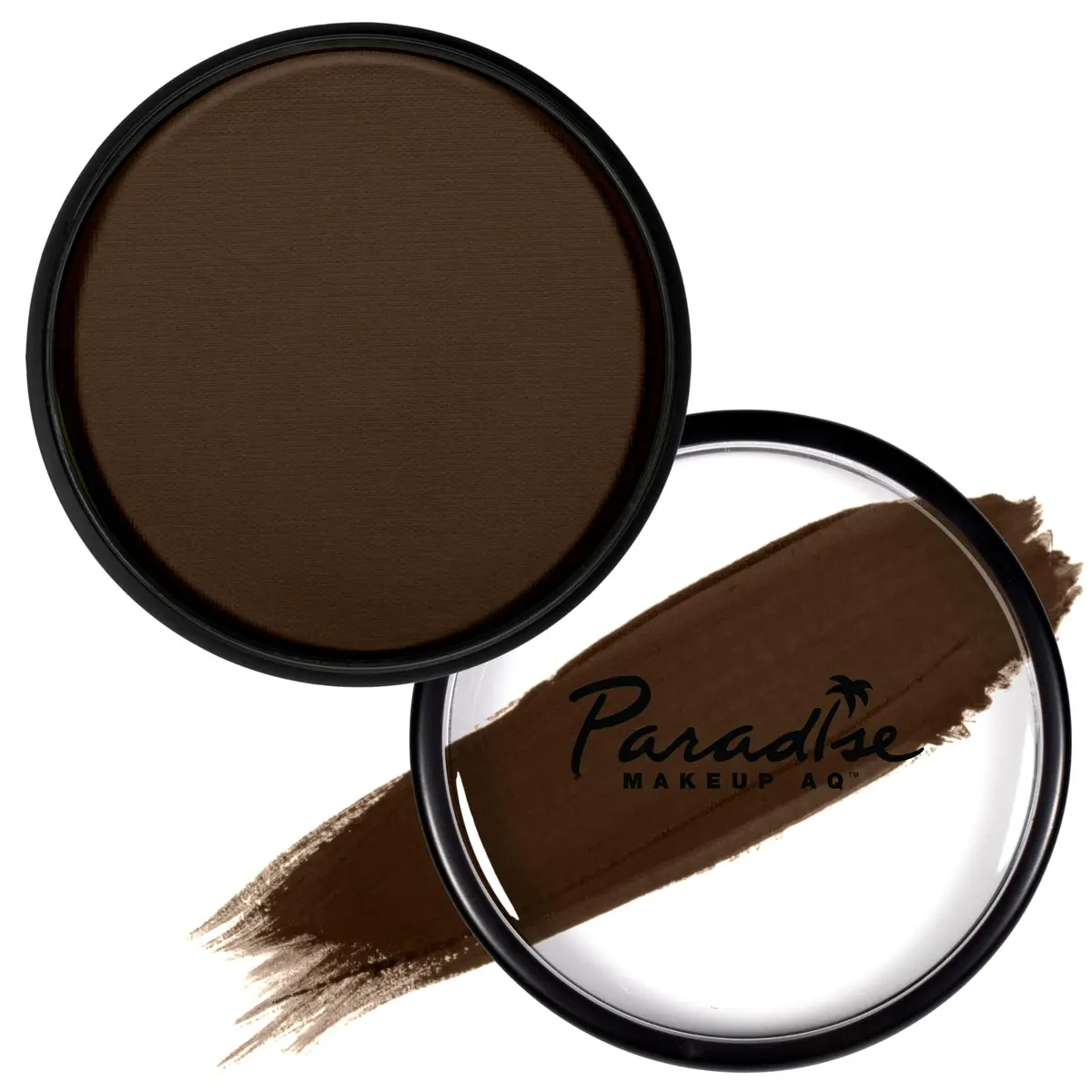 Mehron Makeup Paradise AQ - DARK BROWN | Water-Activated Face & Body Paint, 1.16 Oz, Professional Grade - main product image