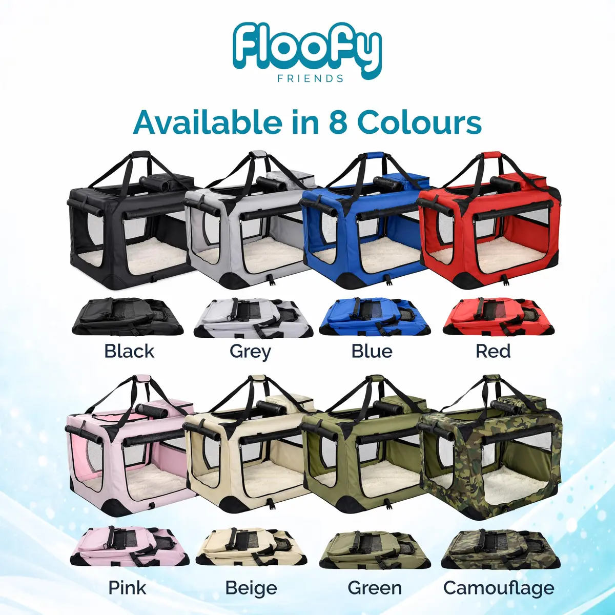 Floofy Friends Animal Carrier Red | Lightweight Fabric with Reversible Mat & Removable Bag - view 8