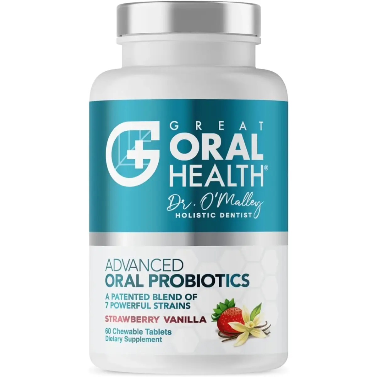 Great Oral Health Oral Probiotics Strawberry Vanilla 60 Count (1 Pack) | Dentist Formulated for Bad Breath & Gum Health - main product image
