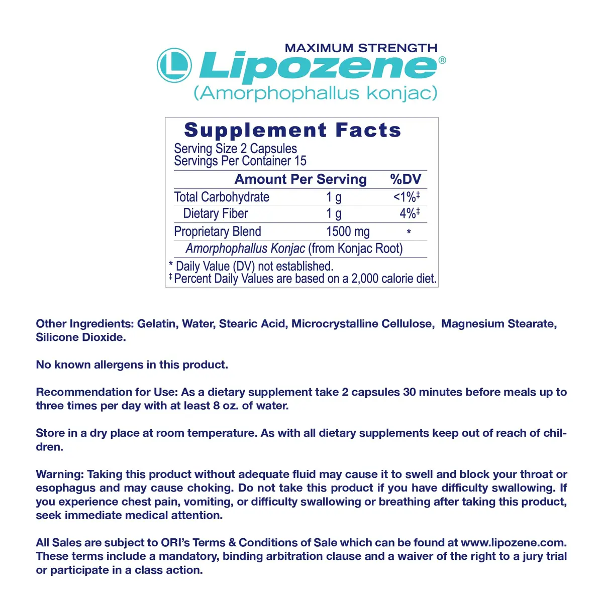 Lipozene Diet Pills - Weight Loss Supplement - 3 Bottles, 90 Capsules | Appetite Control & Fat Absorption - view 3