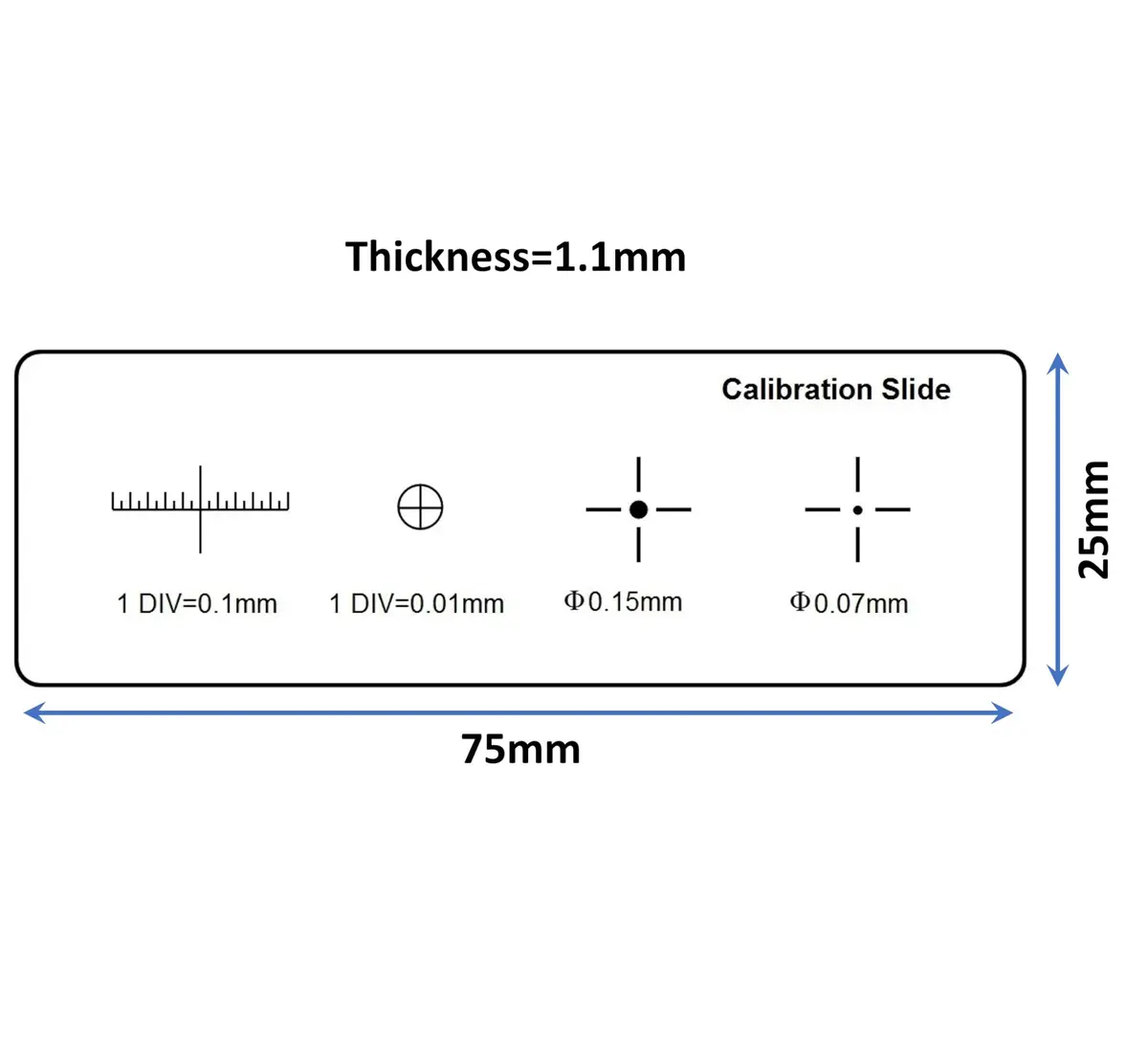 Microyn Microscope Stage Micrometer Calibration Slide TCM-H with 4 Scales & 0.01mm Resolution | Accurate Measurement Tool - view 2