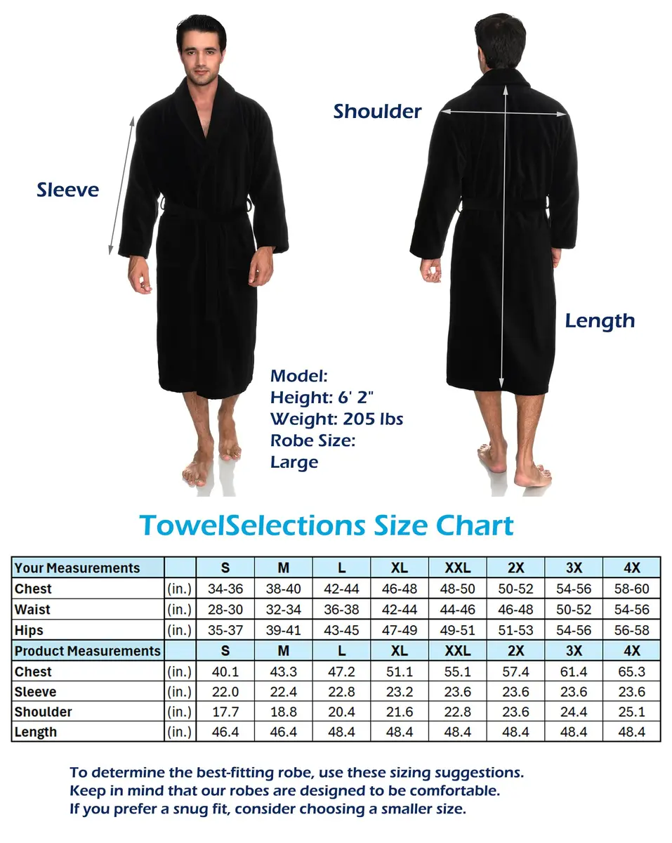 TowelSelections Men's Cotton Robe Terry Cloth Luxury Spa Bathrobe Small Navy | Soft, Durable & Imported - view 6