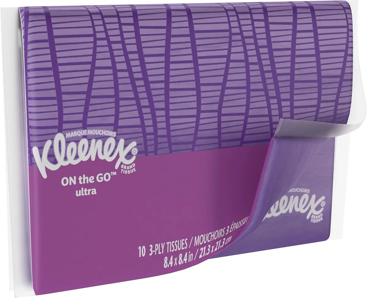Kleenex Slim Pack Wallet Size Tissues | 3-Ply Soft & Strong, 60 Tissues Total (2 Packs of 3) - view 4