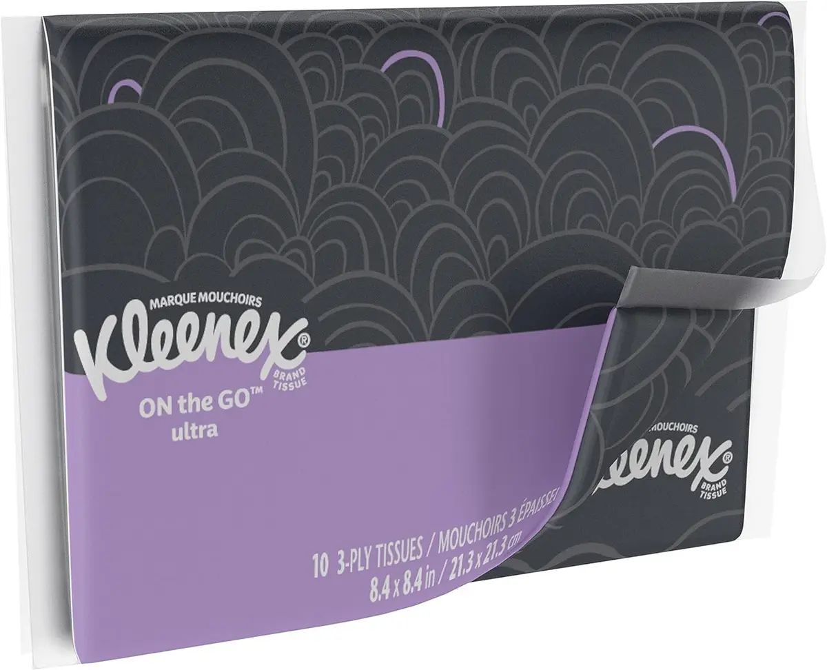 Kleenex Slim Pack Wallet Size Tissues | 3-Ply Soft & Strong, 60 Tissues Total (2 Packs of 3) - view 5