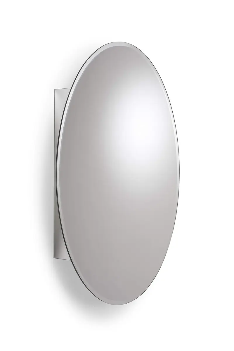 Croydex Orwell Oval Aluminum Bathroom Storage Vanity Mirror Medicine Cabinet 21W x 31H | Easy Hang N Lock Installation - view 7