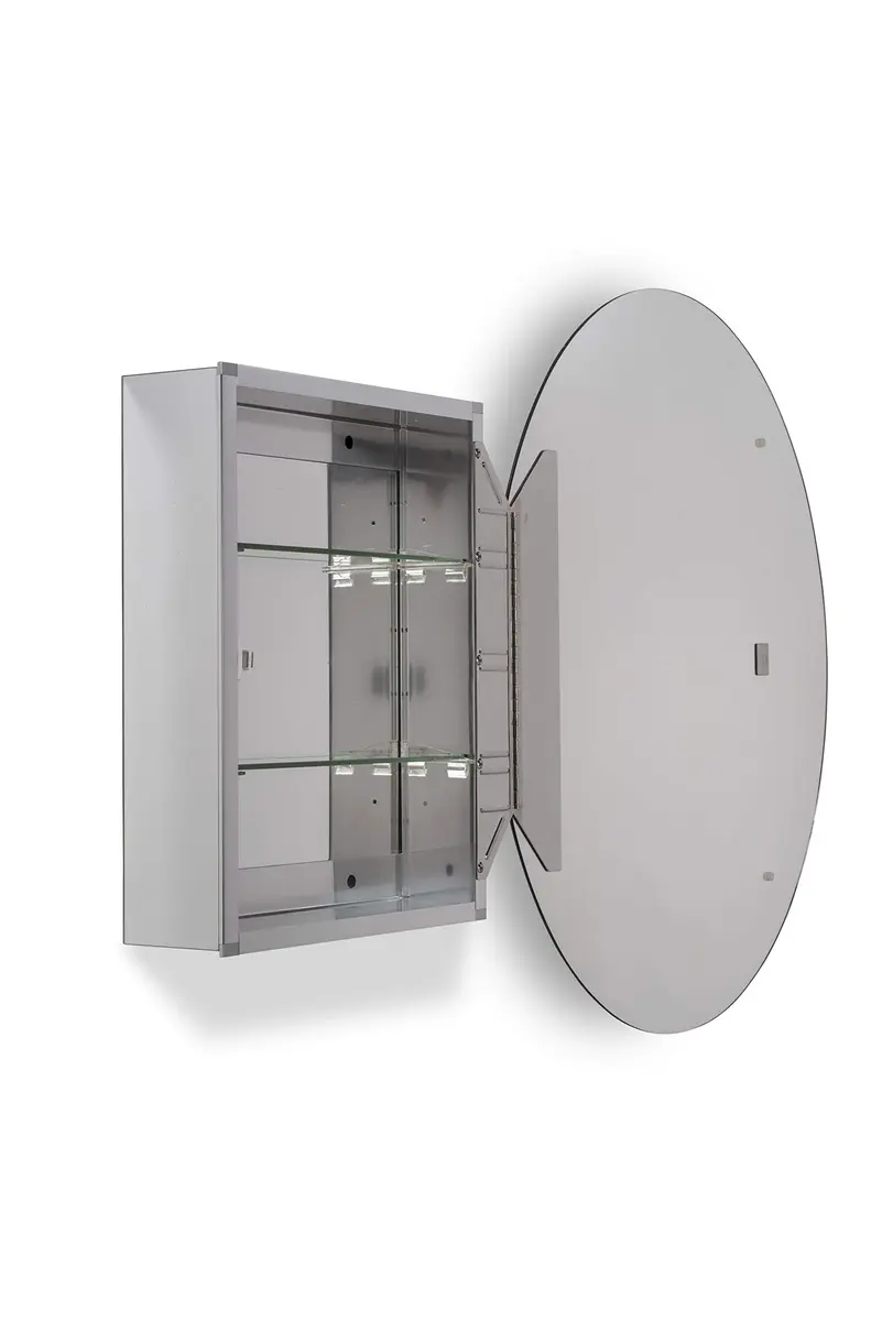 Croydex Orwell Oval Aluminum Bathroom Storage Vanity Mirror Medicine Cabinet 21W x 31H | Easy Hang N Lock Installation - view 8