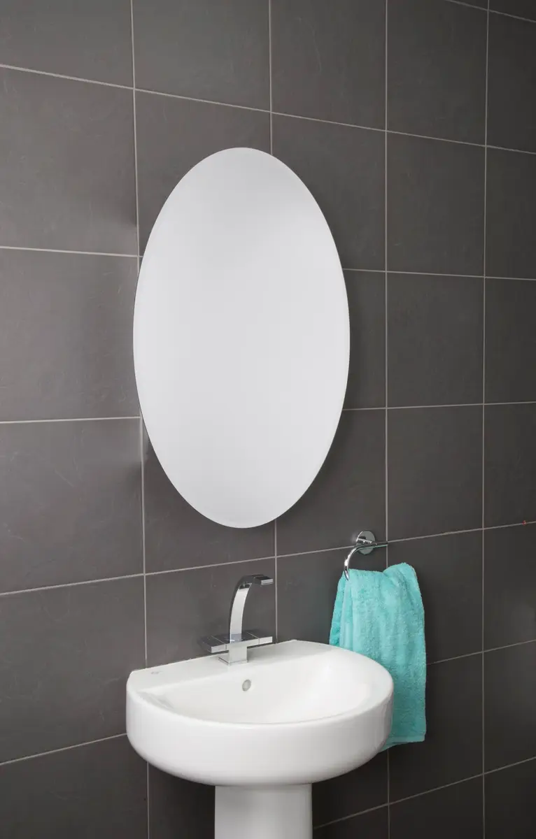 Croydex Orwell Oval Aluminum Bathroom Storage Vanity Mirror Medicine Cabinet 21W x 31H | Easy Hang N Lock Installation - view 3