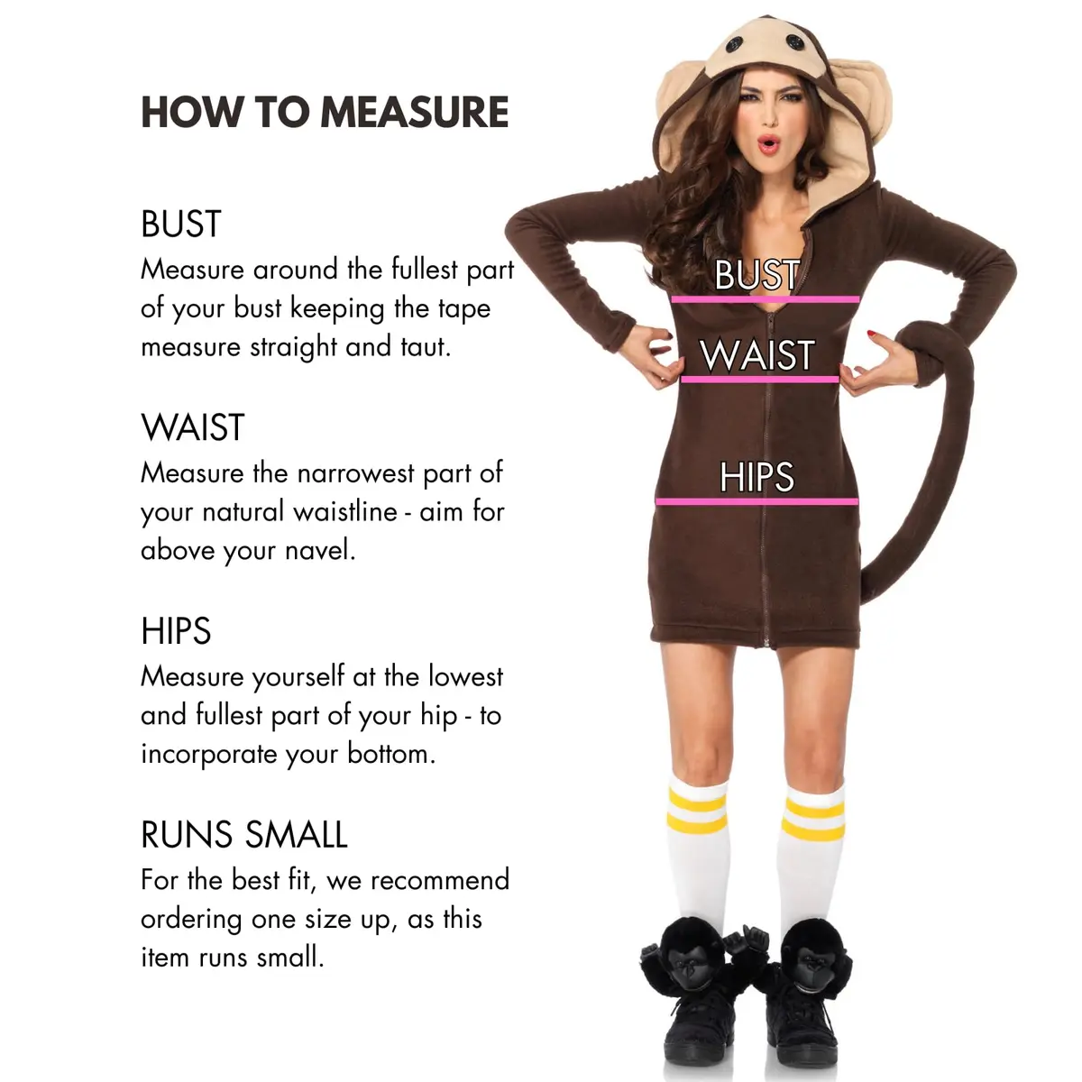 Leg Avenue Unisex Costumes X-Large Brown | Cozy Jungle Fleece Dress with Tail & Hood - view 3