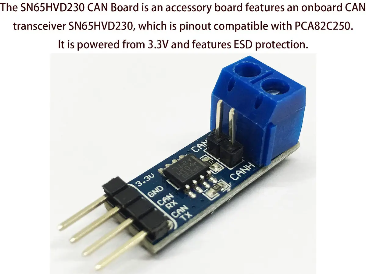 waveshare SN65HVD230 CAN Board Connecting MCUs to CAN Network Features ESD Protection Communication Evaluation Development Board 3.3V - view 2
