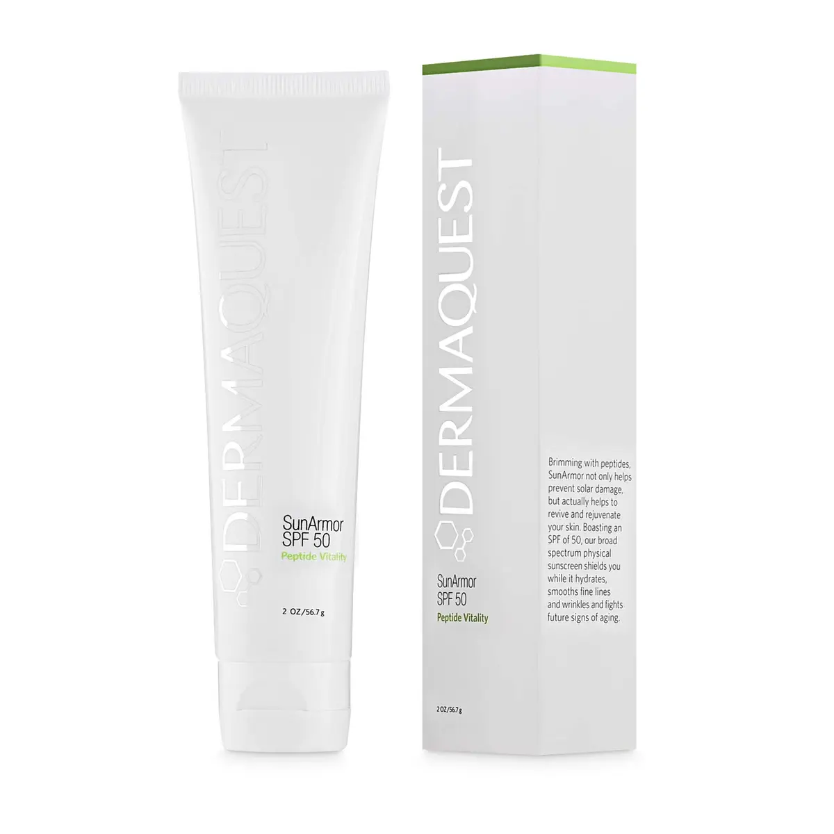 DermaQuest Peptide Vitality SunArmor SPF 50 Sunscreen Moisturizer for Dry Skin | Anti Aging Titanium Dioxide & Zinc Oxide - main product image