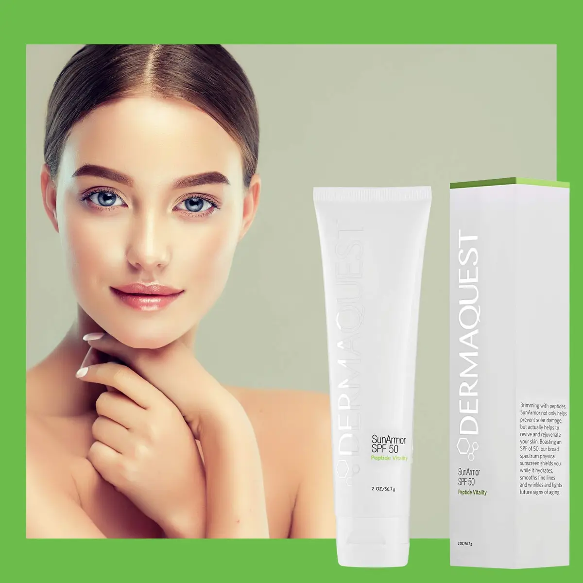 DermaQuest Peptide Vitality SunArmor SPF 50 Sunscreen Moisturizer for Dry Skin | Anti Aging Titanium Dioxide & Zinc Oxide - view 4