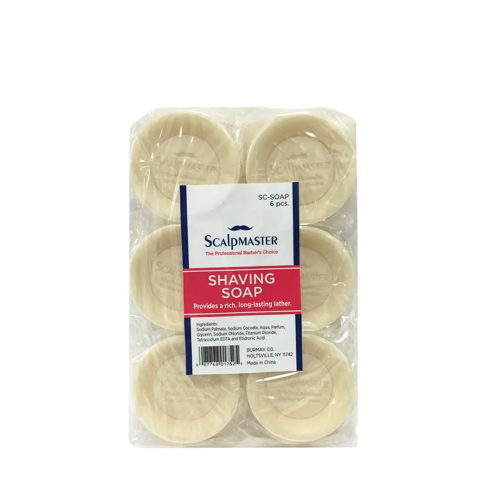 Scalpmaster Shaving Soap Bar, 6 Count (170g / 6oz) | Rich Lather for Smooth, Irritation-Free Shaving - main product image
