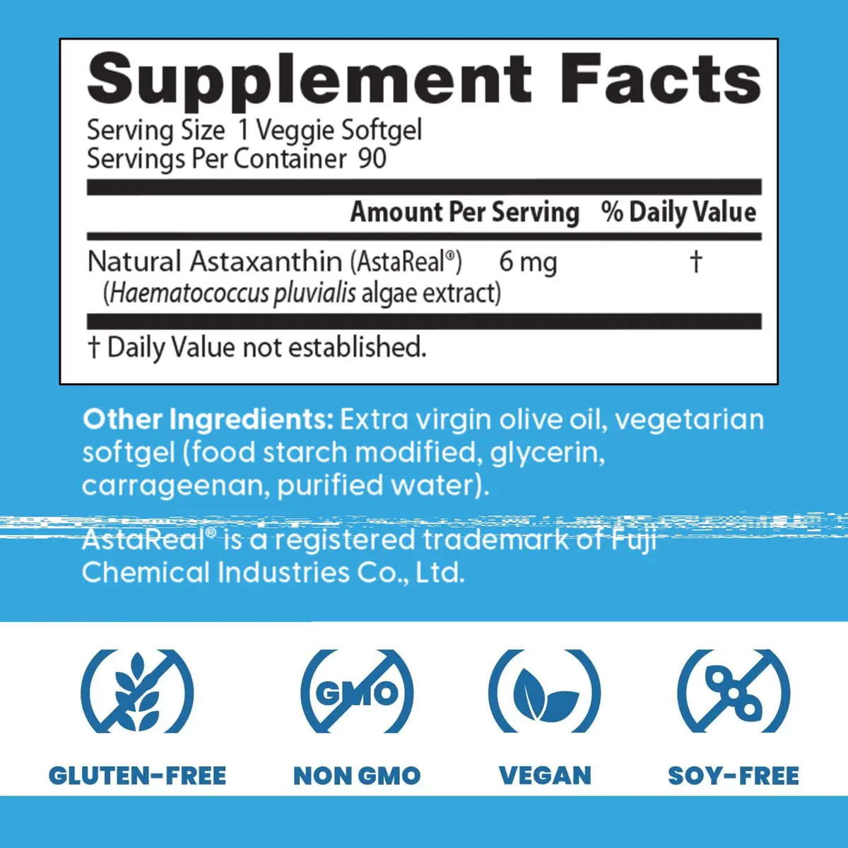 Doctor's Best Astaxanthin Vegan Supplement 6 mg | Skin Elasticity & Antioxidant Support (90 Veggie Softgels) - view 3