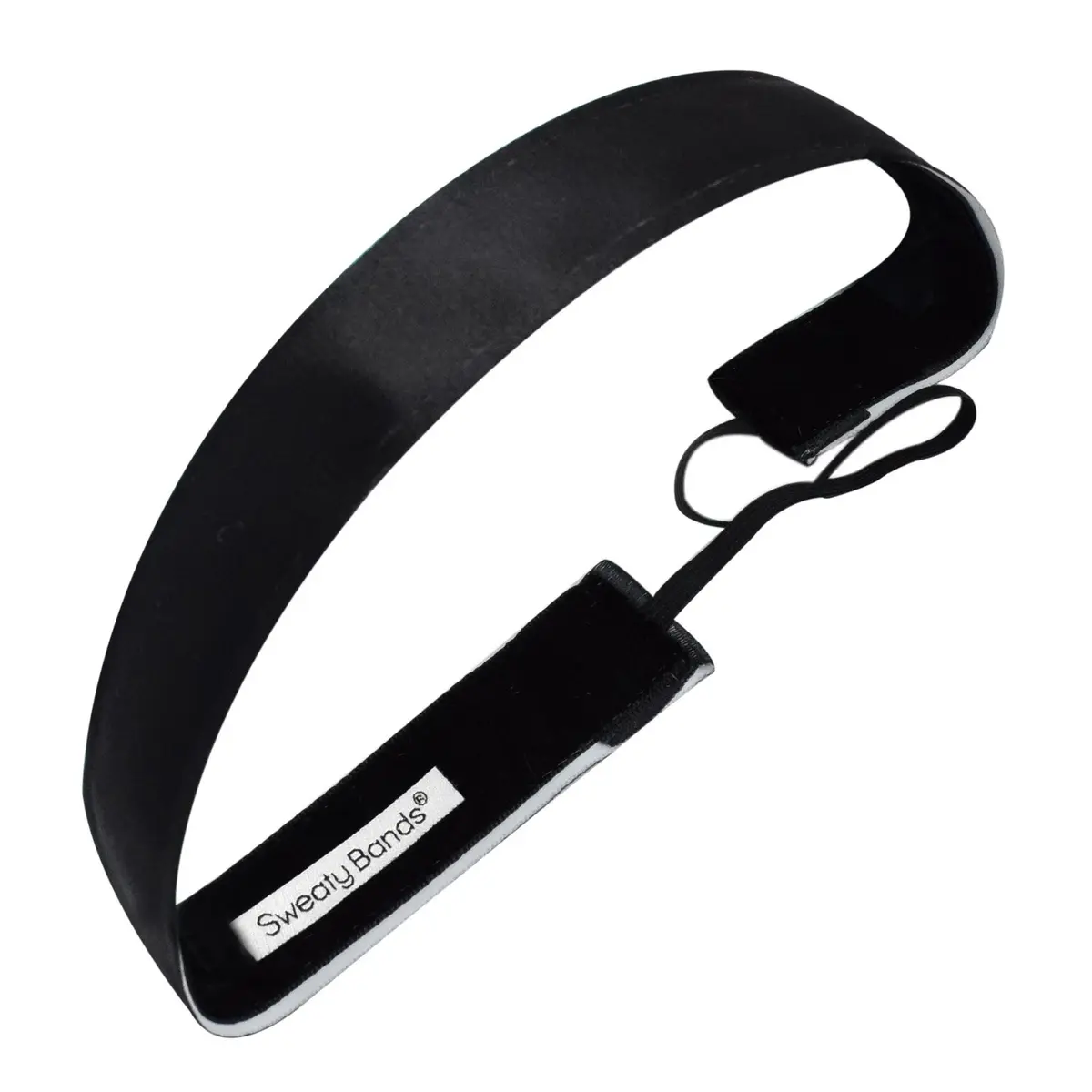 Sweaty Bands No-Slip Velvet Lined Classy Headband Wicked Solid Black 1 Inch | Sweat Wicking & Fashionable - main product image