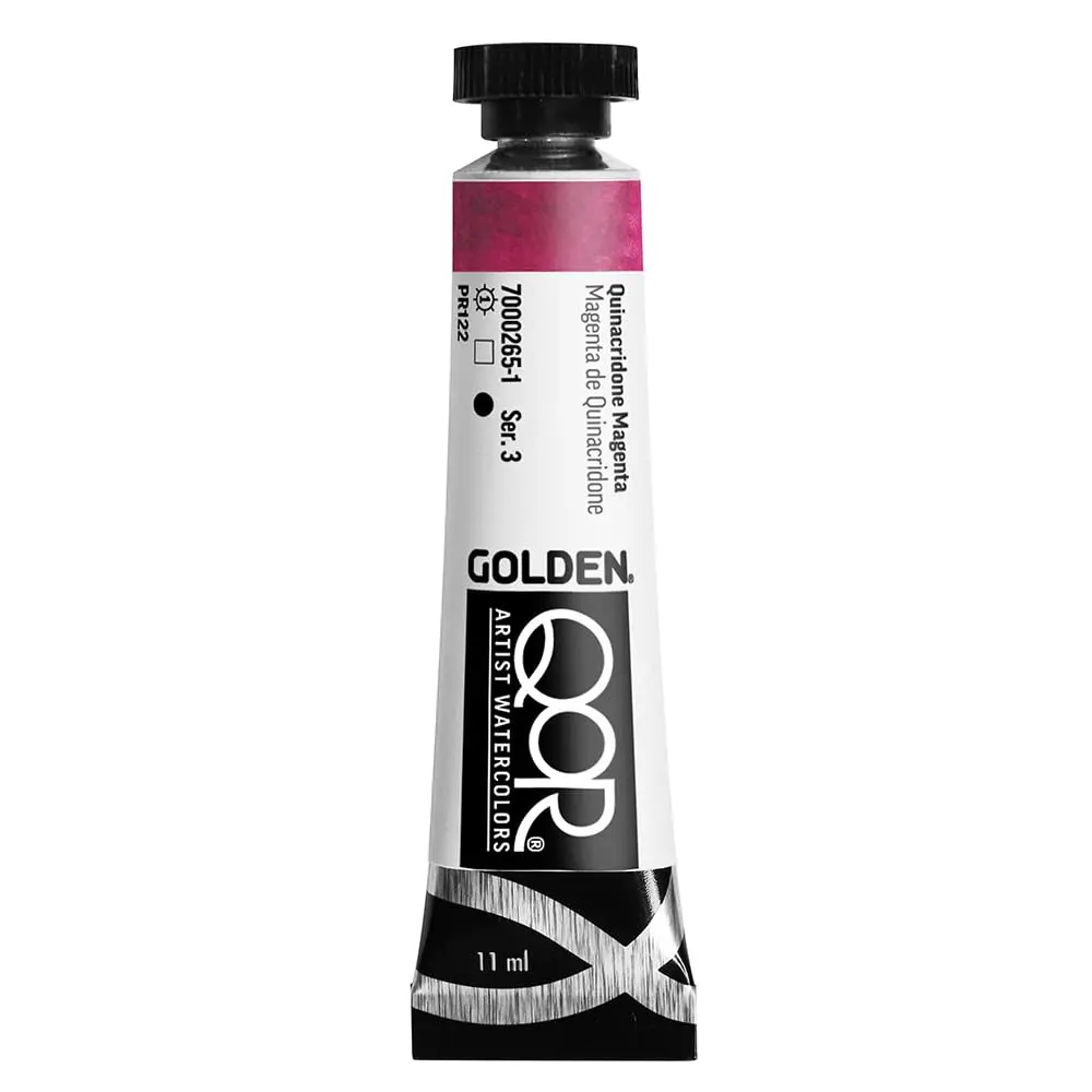 GOLDEN QoR Artist Watercolors Quinacridone Magenta 11 ml (0.37 Fl Oz) | Professional Grade Watercolor Paint - main product image