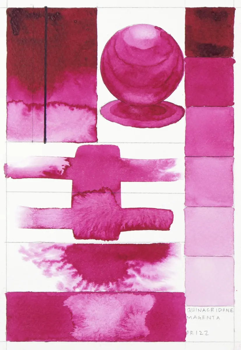GOLDEN QoR Artist Watercolors Quinacridone Magenta 11 ml (0.37 Fl Oz) | Professional Grade Watercolor Paint - view 5