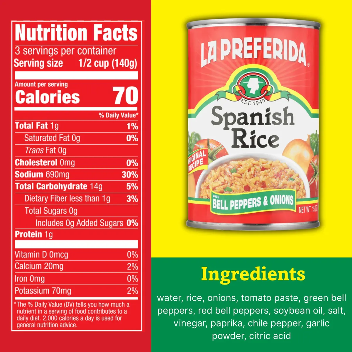 LA PREFERIDA Spanish Rice - Quick & Easy, Vegan, 15 oz (Pack of 24) | Robust Tomato & Bell Pepper Sauce - view 3