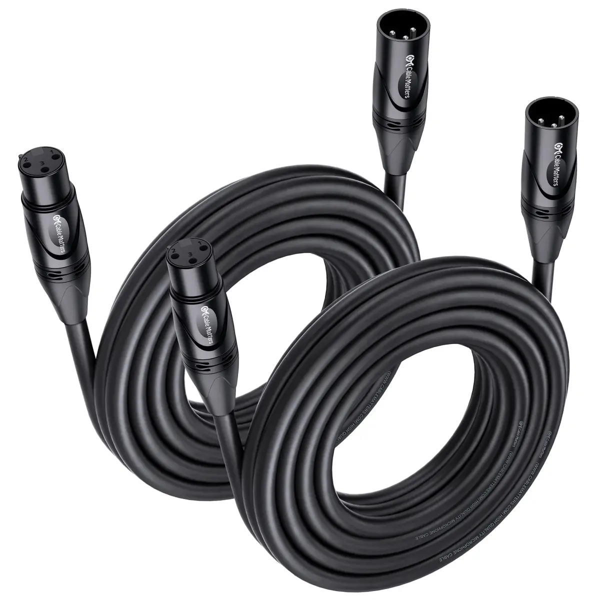 Cable Matters Premium XLR to XLR Microphone Cable, 20ft (6.1m) | Balanced M-F Cord for Studio & Stage - main product image