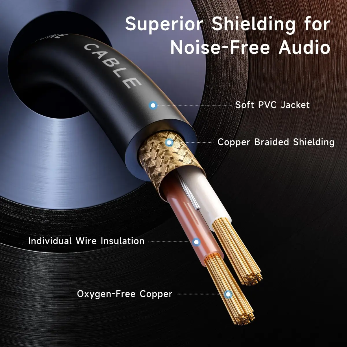 Cable Matters 2-Pack Premium XLR to XLR Microphone Cable 7.62m (25ft) | Balanced M-F, Oxygen-Free Copper, Black - view 5