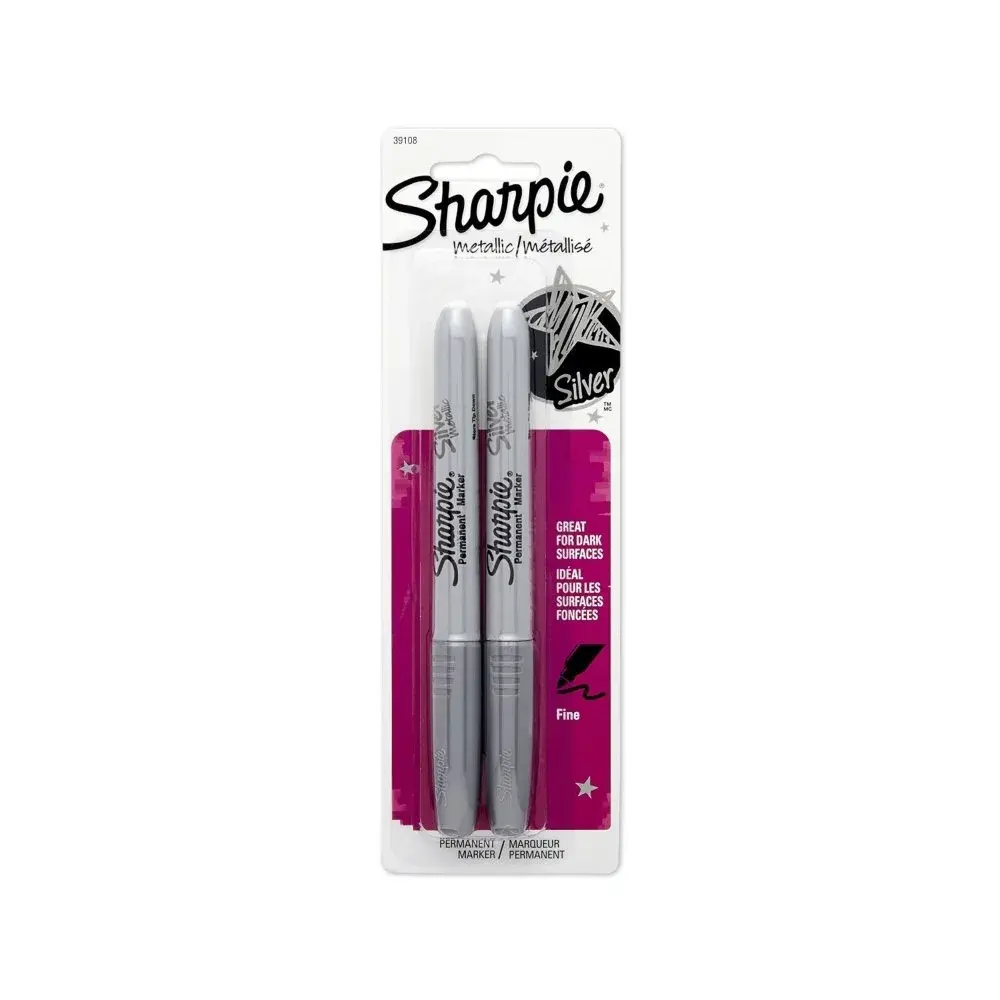 Sharpie Fine Point Metallic Silver Permanent Marker, 36 Count | Fade & Water Resistant, Oil-Based Ink - main product image