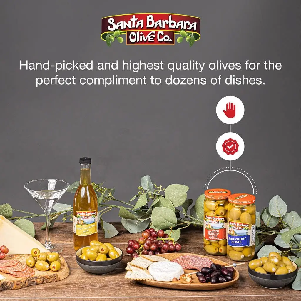 Santa Barbara Olive Co. Feta Cheese Stuffed Green Olives Pack of 6 | Mediterranean Flavor, 5 oz each - view 5
