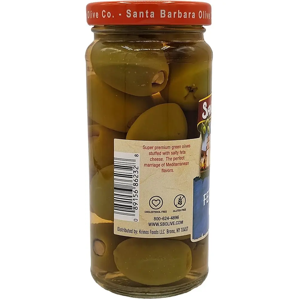 Santa Barbara Olive Co. Feta Cheese Stuffed Green Olives Pack of 6 | Mediterranean Flavor, 5 oz each - view 3