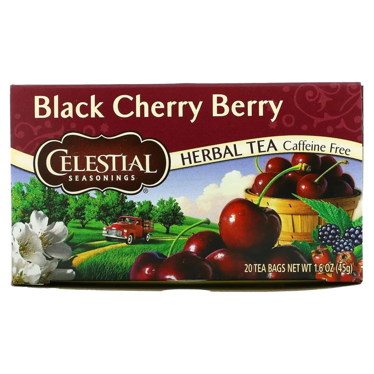 Celestial Seasonings Black Cherry Berry Tea Bags, 20 Count (Pack of 2) | Caffeine-Free & Gluten-Free Herbal Infusion - view 2