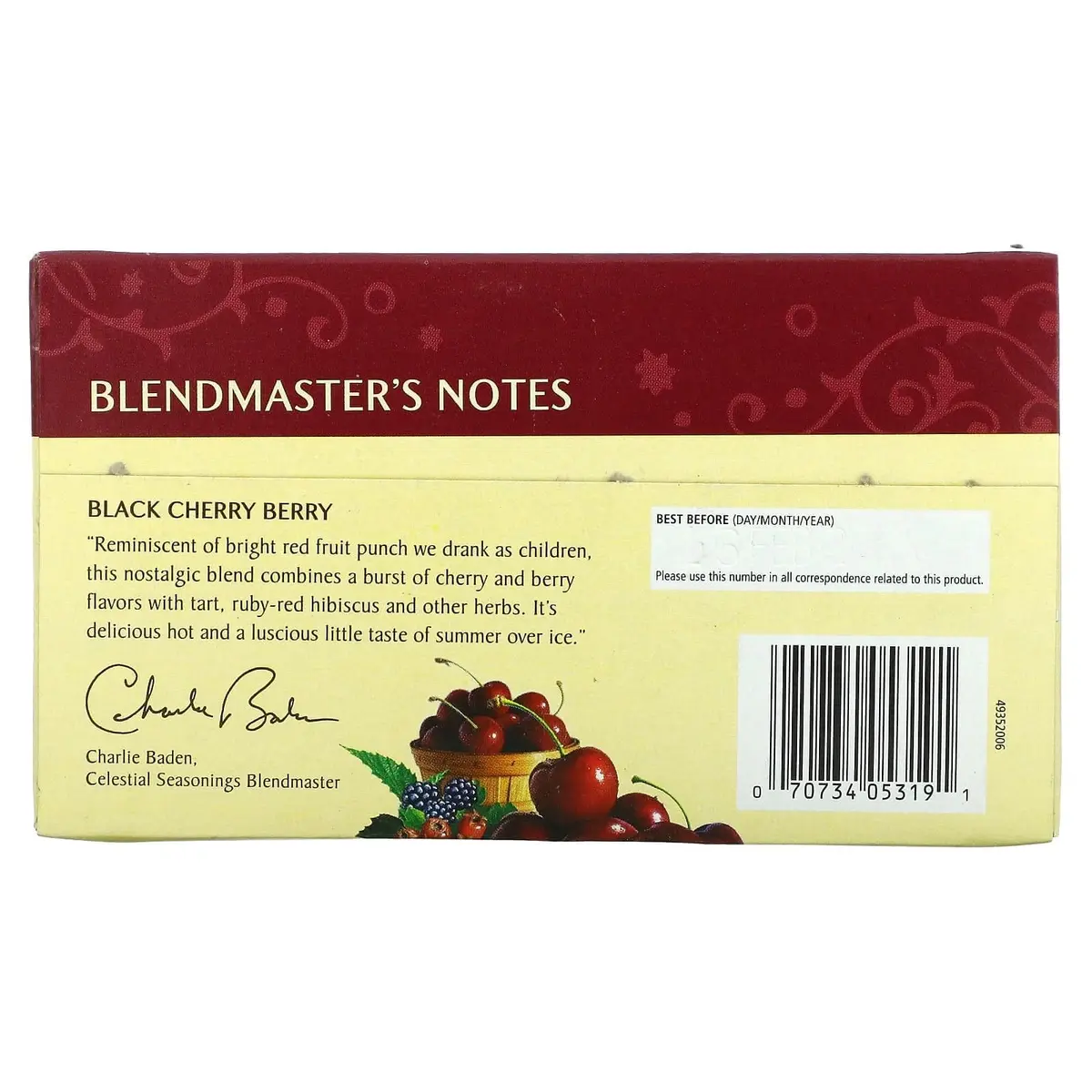 Celestial Seasonings Black Cherry Berry Tea Bags, 20 Count (Pack of 2) | Caffeine-Free & Gluten-Free Herbal Infusion - view 3