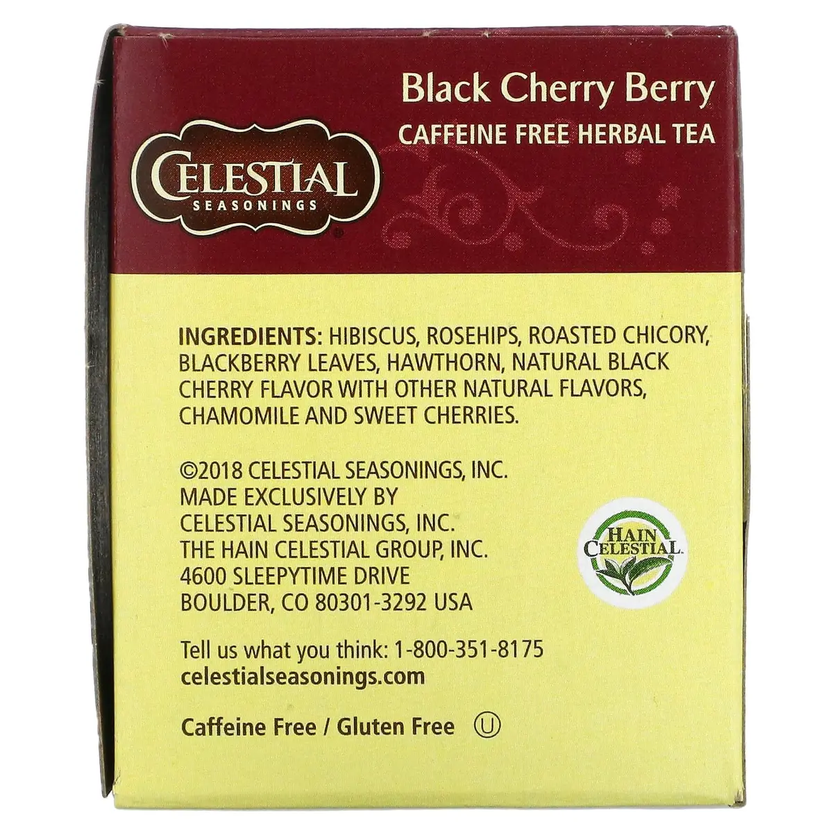 Celestial Seasonings Black Cherry Berry Tea Bags, 20 Count (Pack of 2) | Caffeine-Free & Gluten-Free Herbal Infusion - view 4