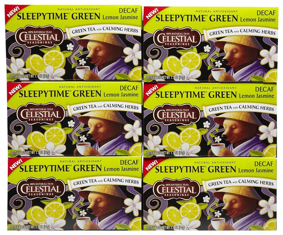 Celestial Seasonings Sleepytime Decaf Lemon Jasmine Green Tea Bags 20 ct | Calming Herbs for Relaxation in India - view 2
