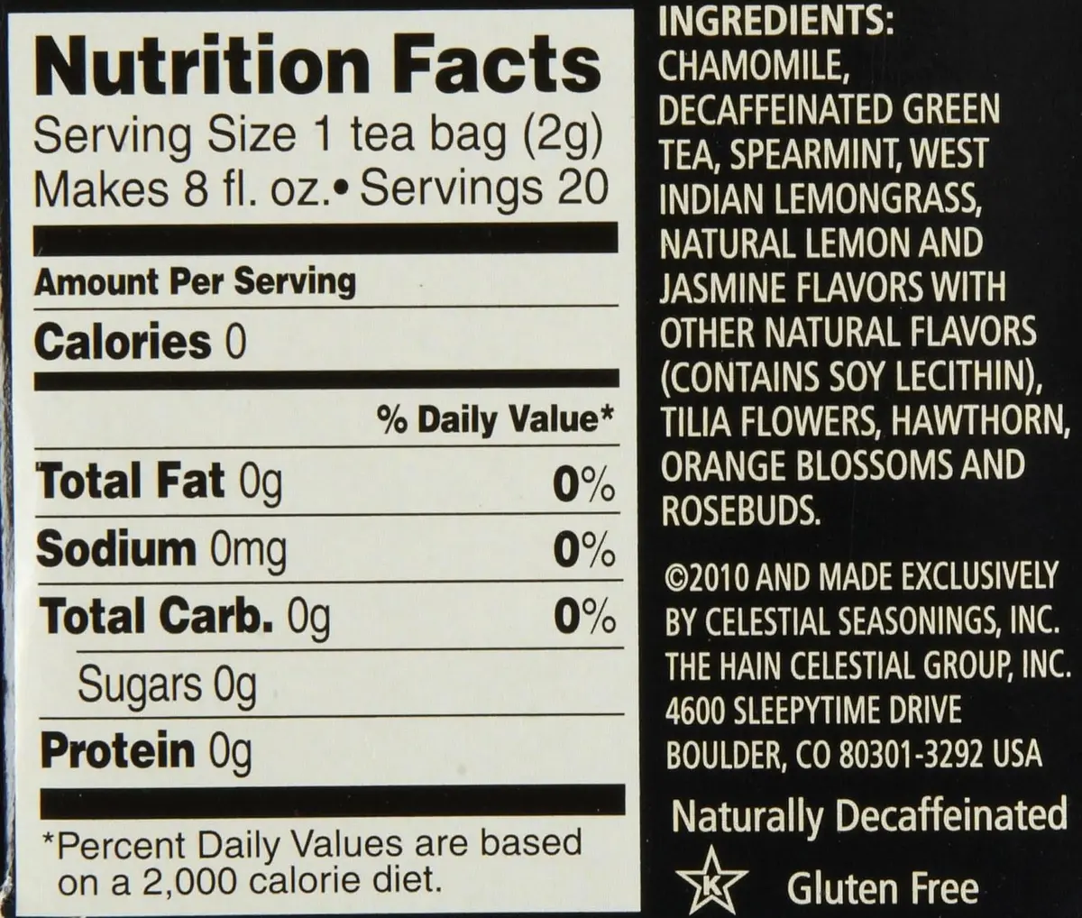 Celestial Seasonings Sleepytime Decaf Lemon Jasmine Green Tea Bags 20 ct | Calming Herbs for Relaxation in India - view 3