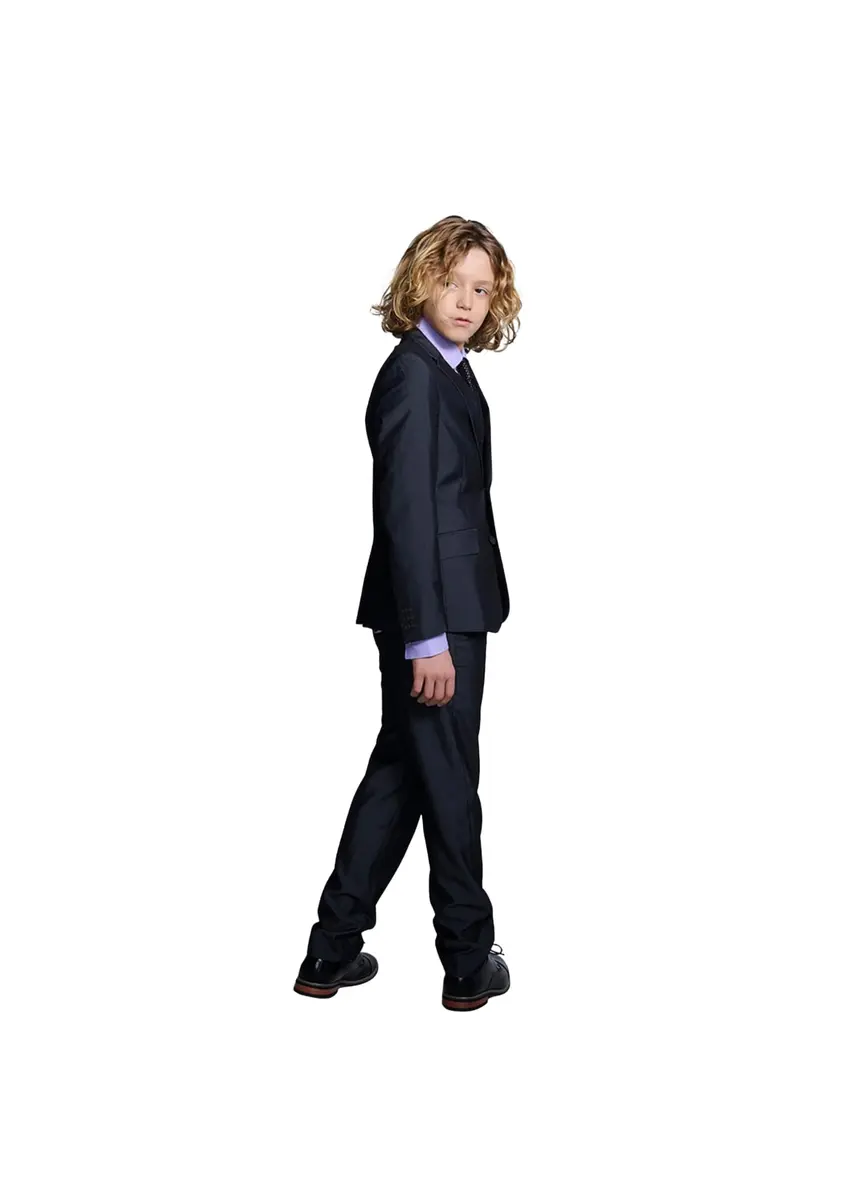 Appaman Boys' Vintage Black Suit Pants 7 | Slim Fit, Mid Rise, Polyester Blend - view 5