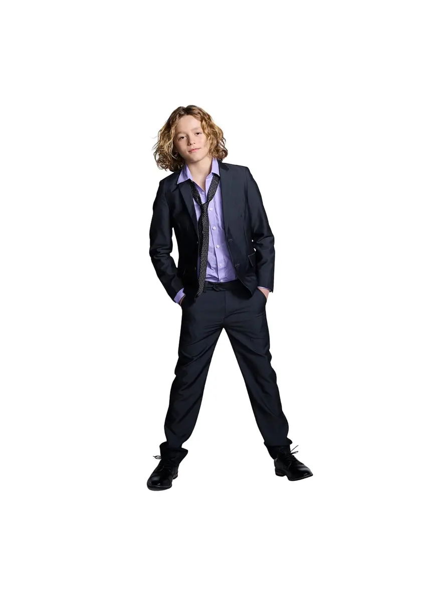 Appaman Boys' Vintage Black Suit Pants 7 | Slim Fit, Mid Rise, Polyester Blend - view 6