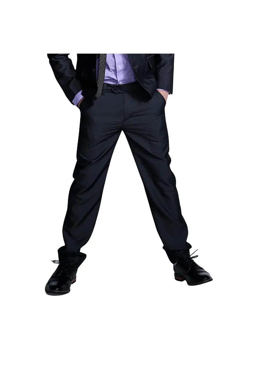 Appaman Boys' Vintage Black Suit Pants 7 | Slim Fit, Mid Rise, Polyester Blend - view 2