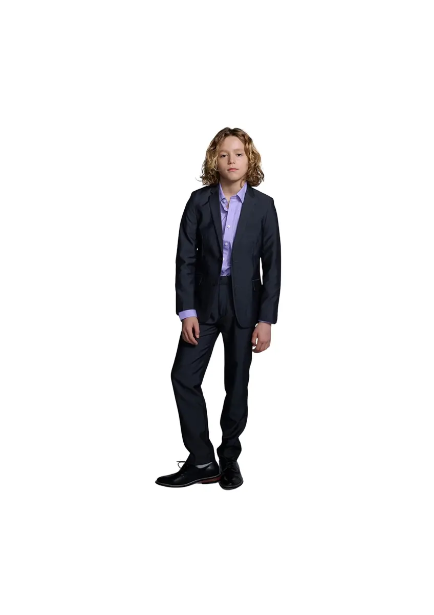 Appaman Boys' Vintage Black Suit Pants 7 | Slim Fit, Mid Rise, Polyester Blend - view 3