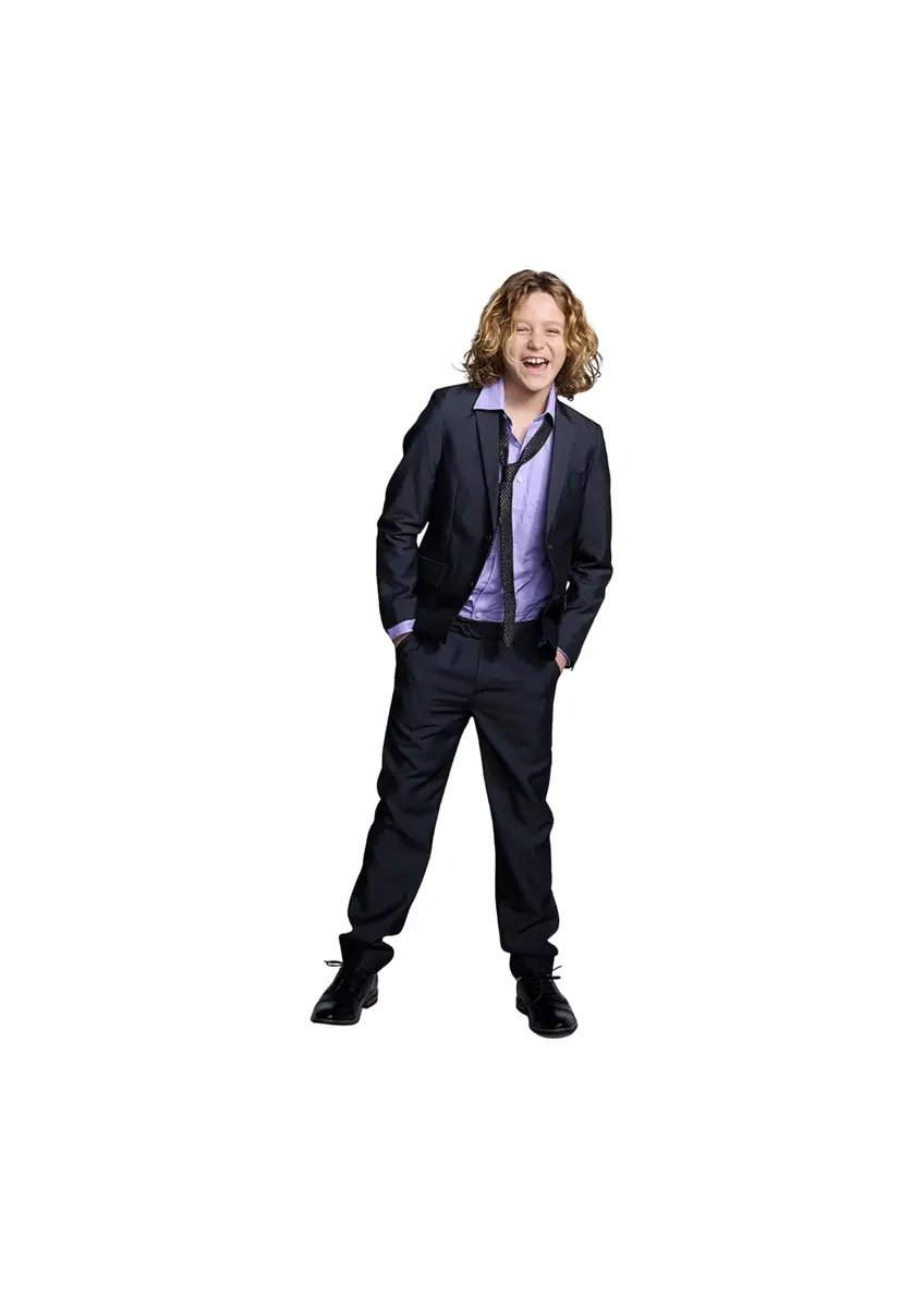 Appaman Boys' Vintage Black Suit Pants 7 | Slim Fit, Mid Rise, Polyester Blend - view 4