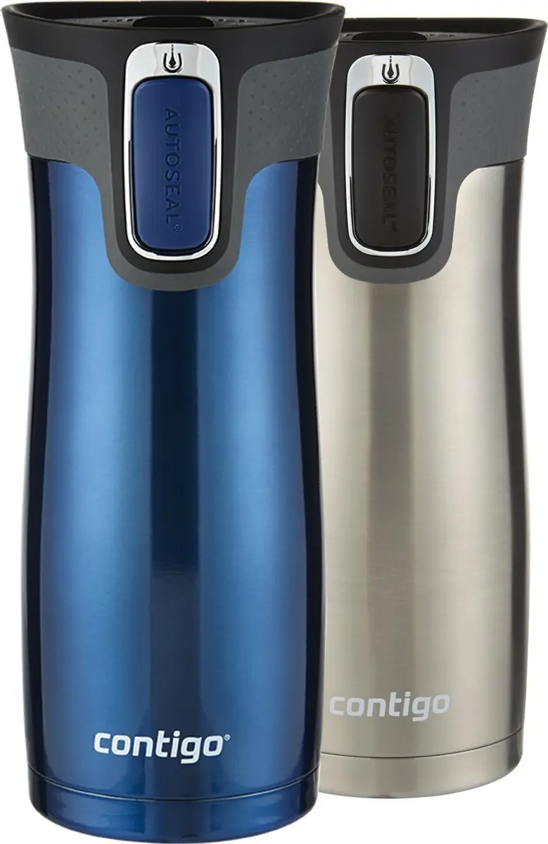 Contigo West Loop Stainless Steel Vacuum-Insulated Travel Mug 590ml (16oz) 2-Pack | Keeps Drinks Hot 5 Hrs, Cold 12 Hrs - main product image